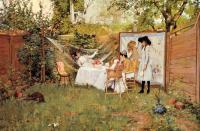 Chase, William Merritt - The Open Air Breakfast aka The_Backyard Breakfast Out of Doors